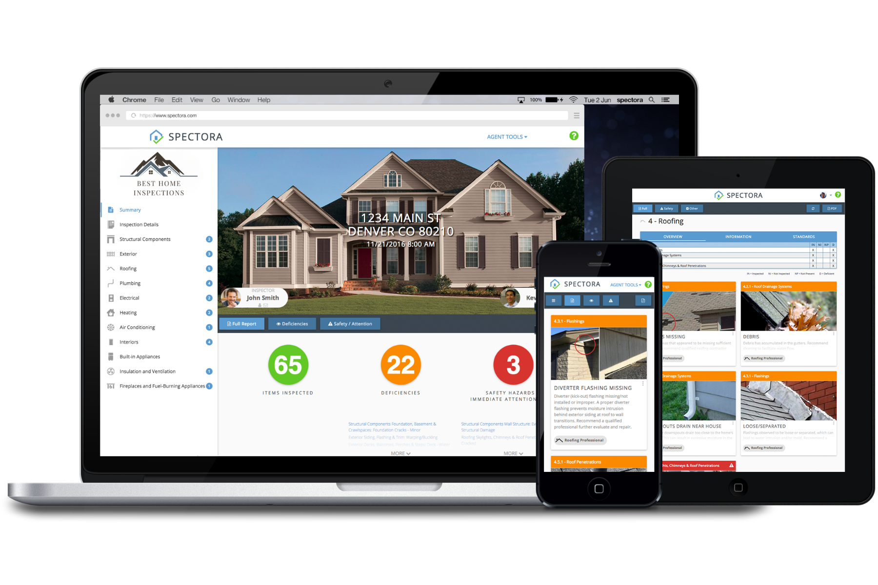 Our Spectora reports can be viewed on any device!